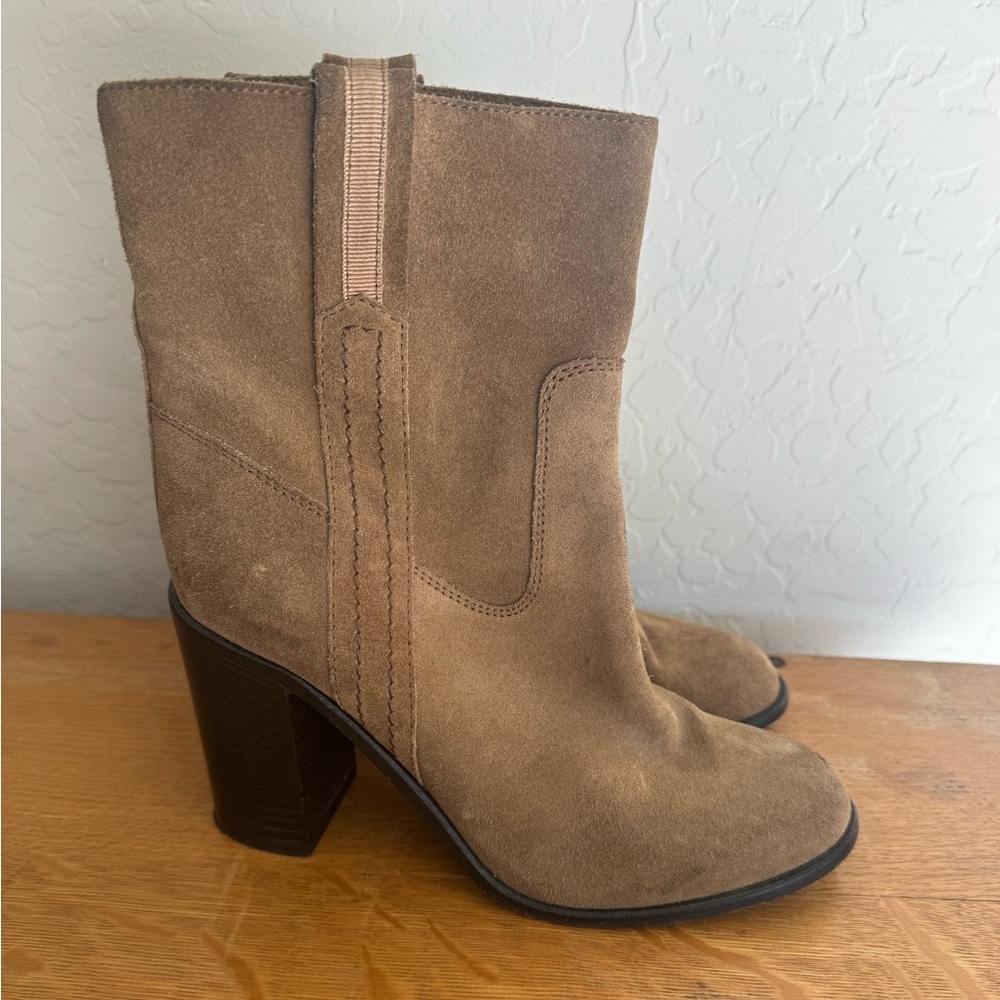 KATE SPADE New York Baise Tobacco Brown Suede Ankle Boot, Size 7.5